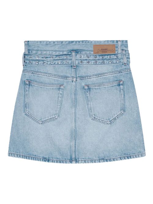 GANNI Gonna denim con cintura Ganni | J1744LIGHT BLUE STONE 564